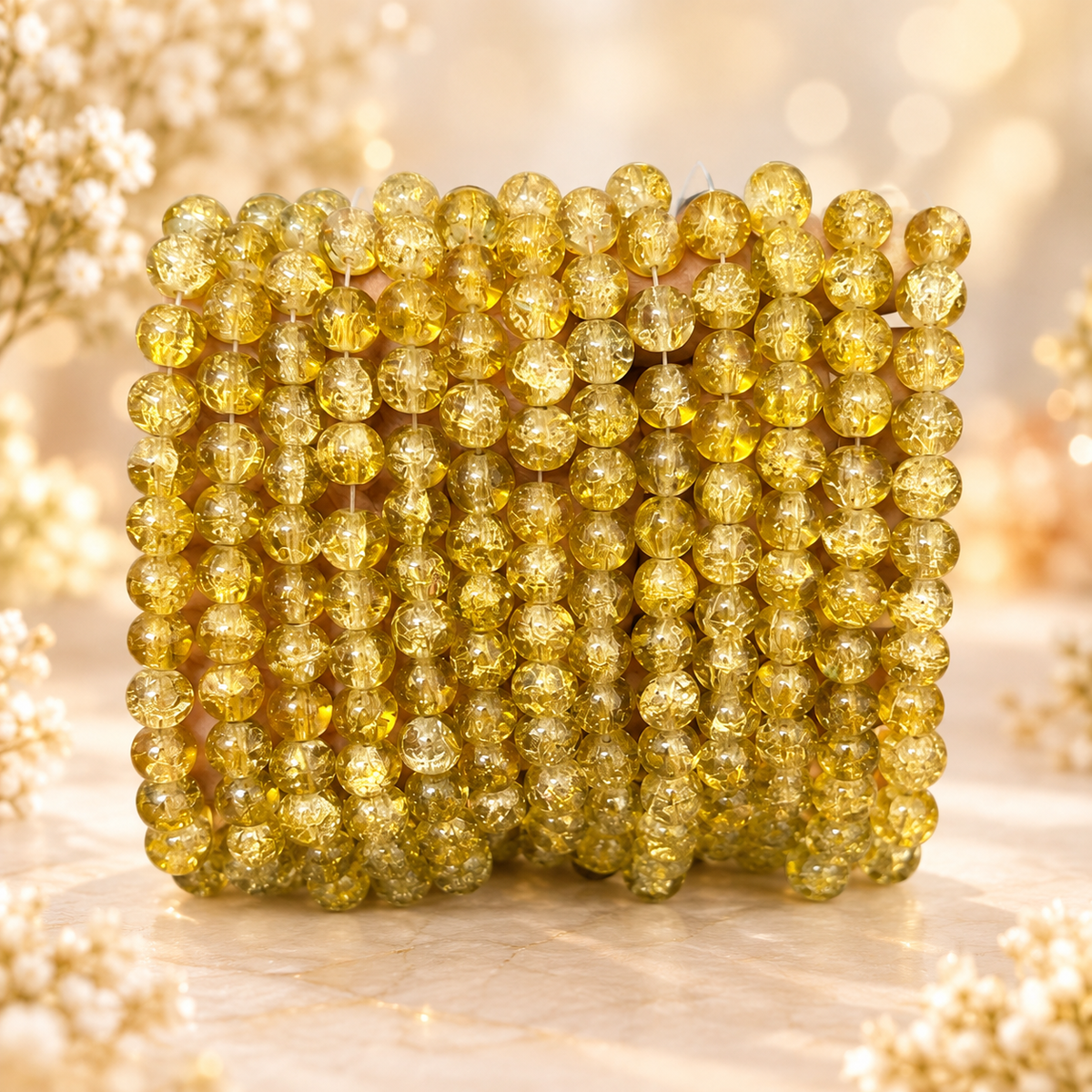 Crackle Beads 8mm - Olive Green