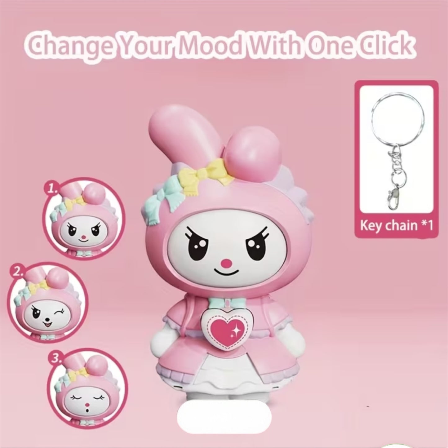 My Melody Face Changing Doll keychain