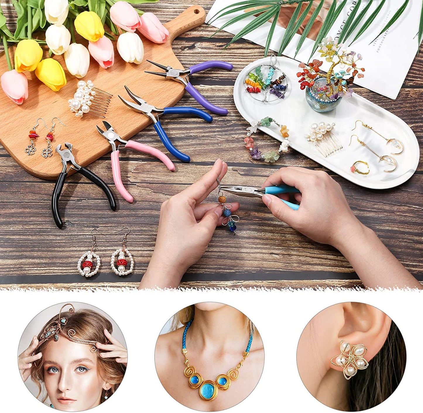Five Pliers Tool Set for Bracelet and Jewellery Making