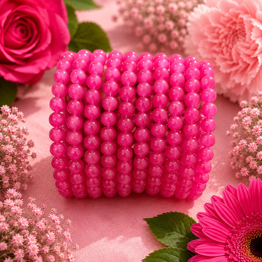 Jelly Beads 8mm - Magenta Pink