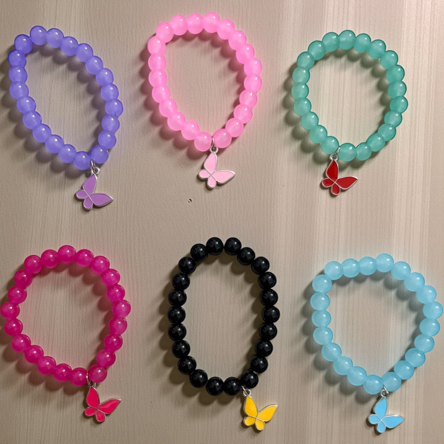 Jelly Bead Bracelets with Charms (Pack of 6 Pcs) - Type 1
