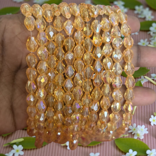 Premium Drop Crystal Beads 8mm - Gold