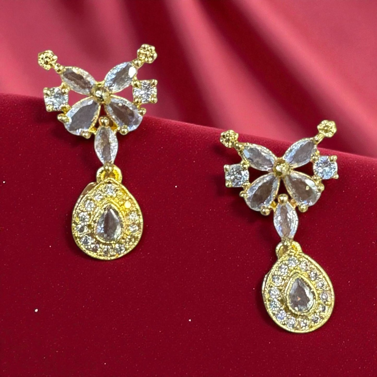 Elegant Butterfly AD Stone with Drop Pendant 1PC