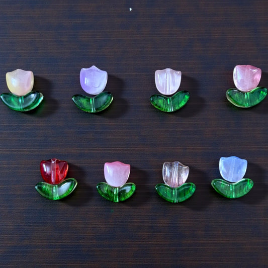 Premium Tulip Flower with Green Leaf (1 Pair)