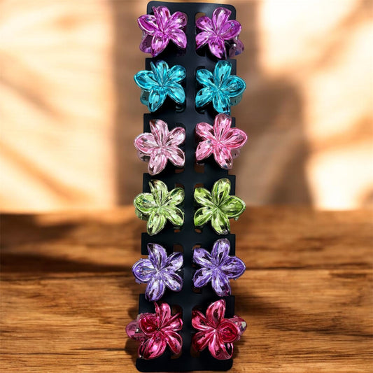 Glossy Finish Daisy Korean Hair Clips - Type 3 (Pack of 12 pcs) JHKC100273 (Medium)