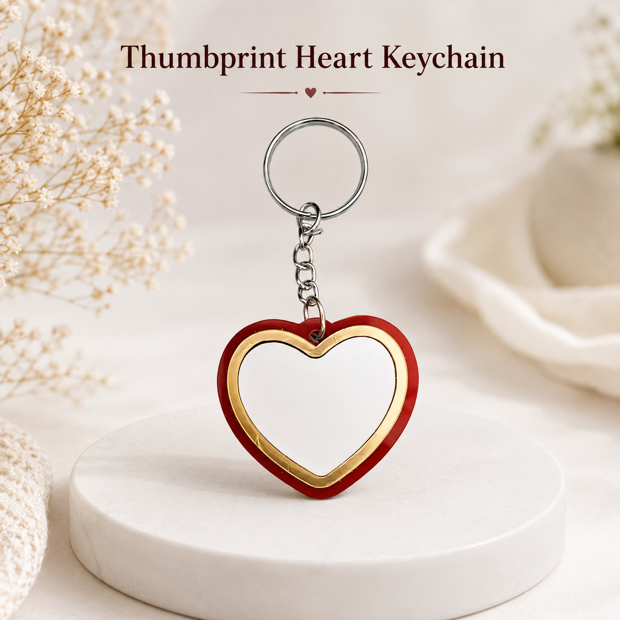 Customized Thumbprint Heart Keychain ❤️