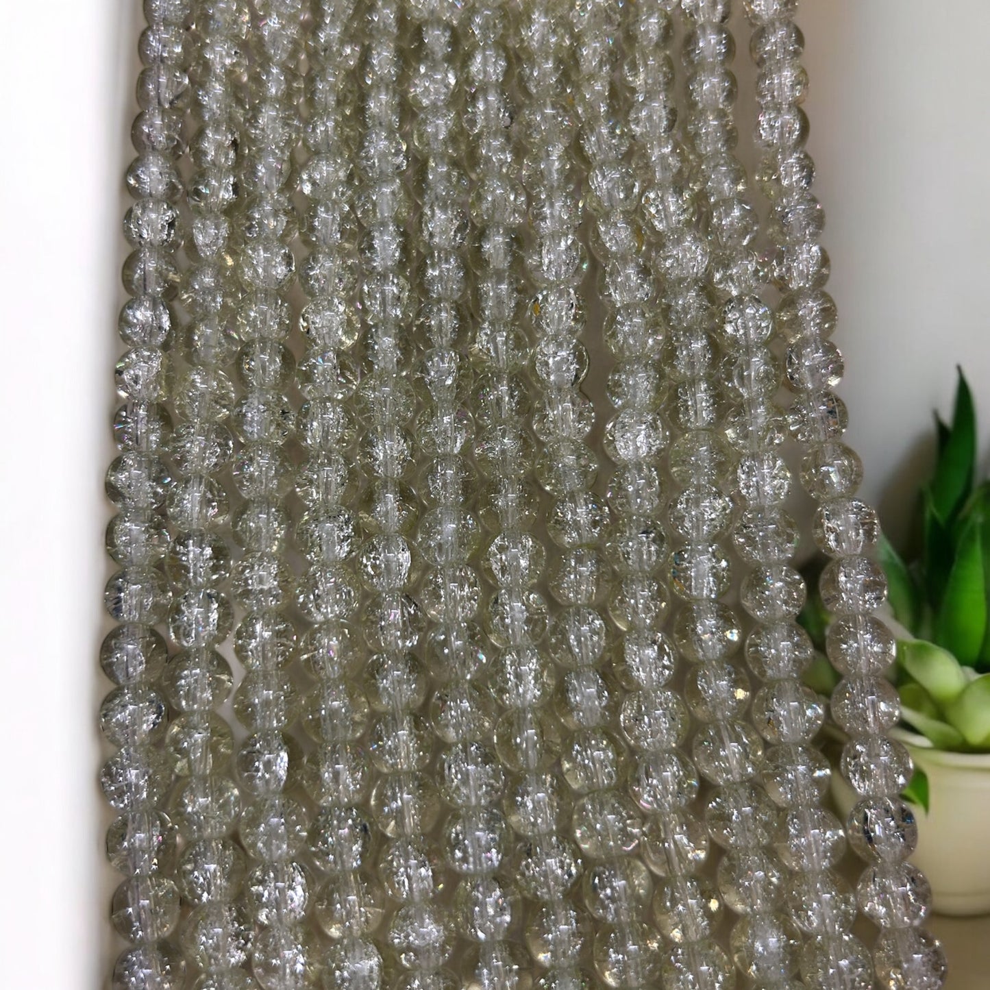 Crackle Beads 8mm - Light Green