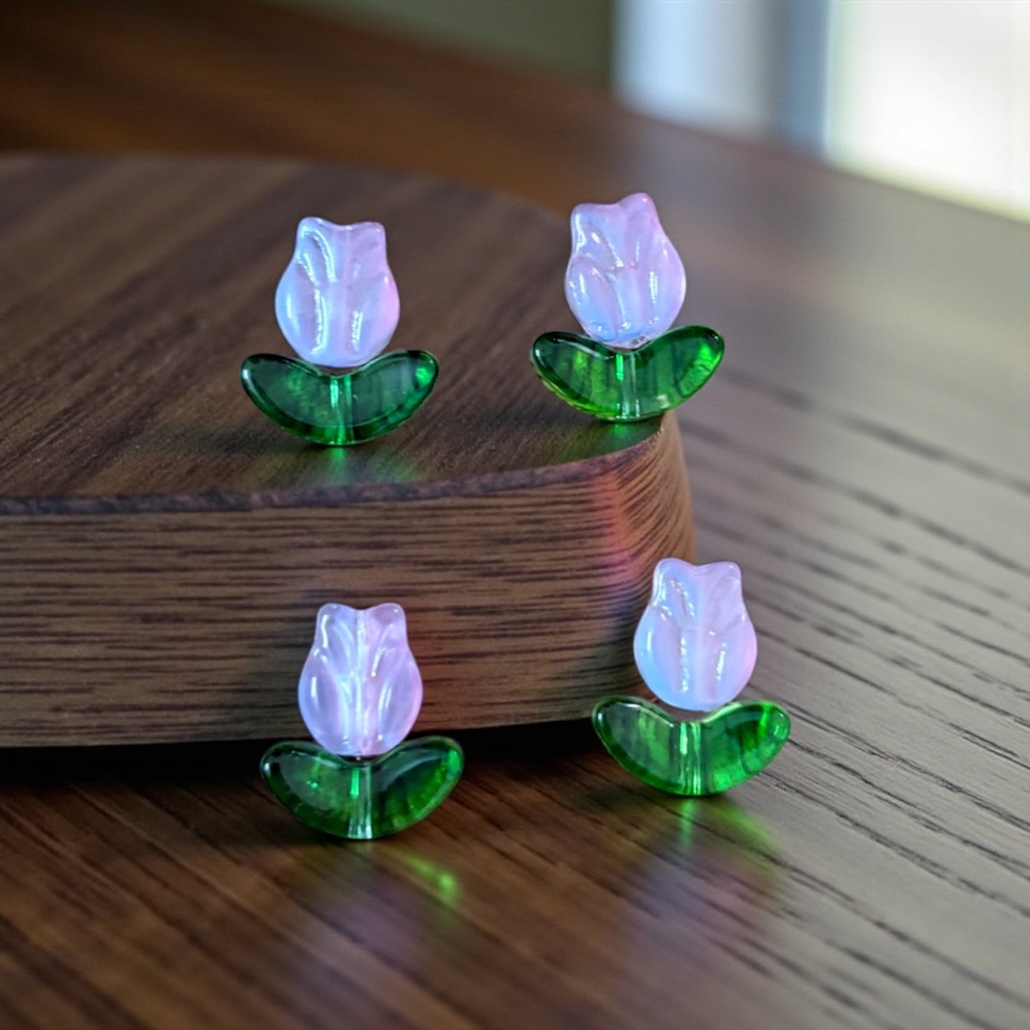 Premium Tulip Flower with Green Leaf (1 Pair) - Type 2