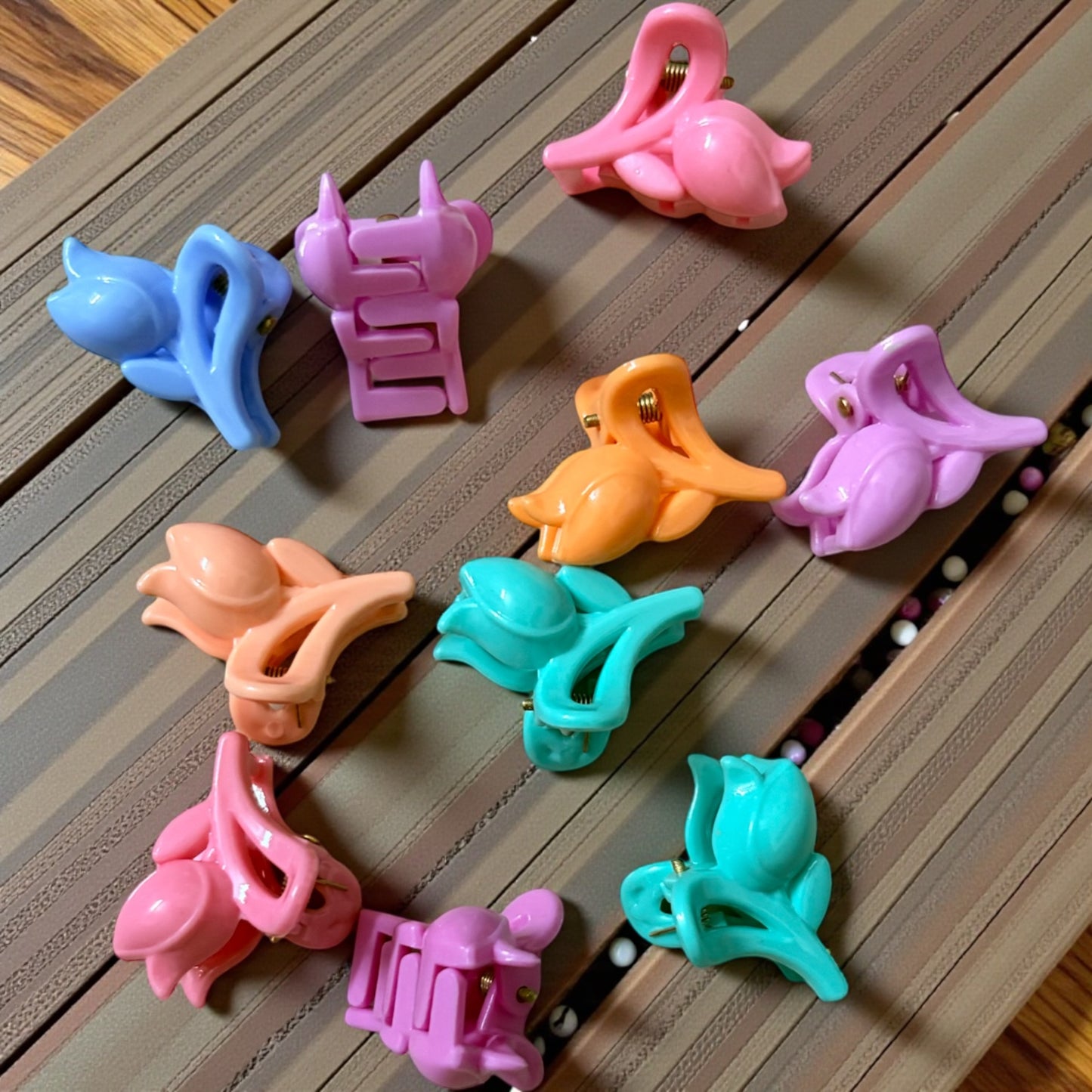 BEE N BEE Multicolor Korean Hair Claw Clips (Small) - Pack of 10 Pcs JHKC1000052