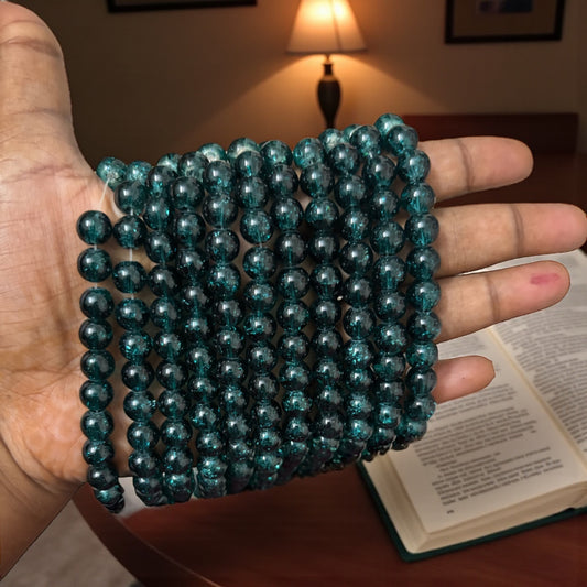 Crackle Beads 8mm - Peacock Green