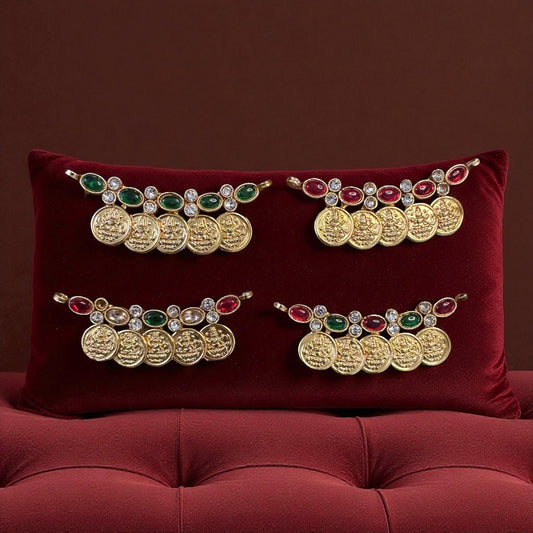 Luxury 5 (Kasumala) Lakshmi Coin AD Stone Necklace Pendant (Mixed 1PC)