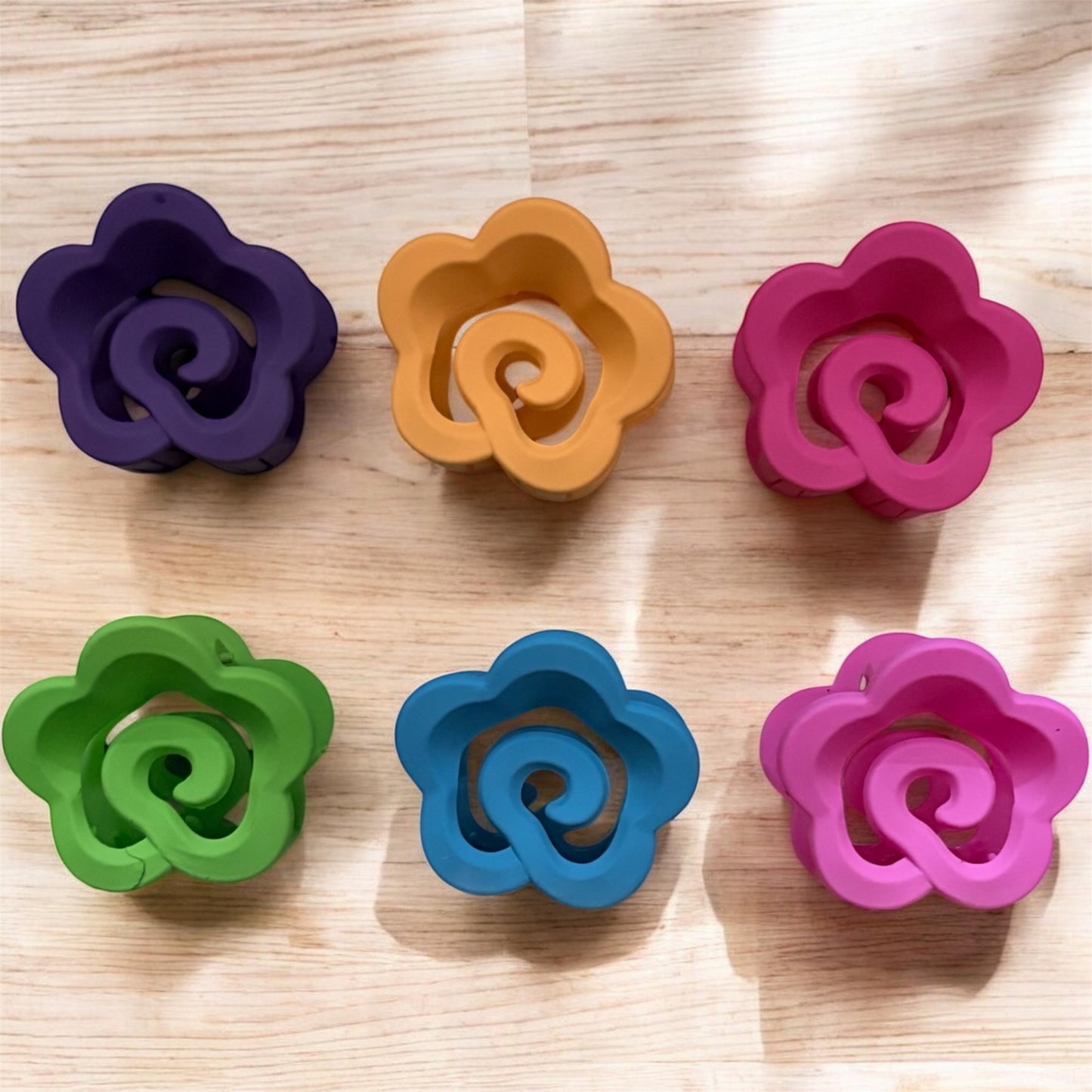 Multicolor Matte Rose Korean Clips (Pack of 6 pcs) JHKC100238