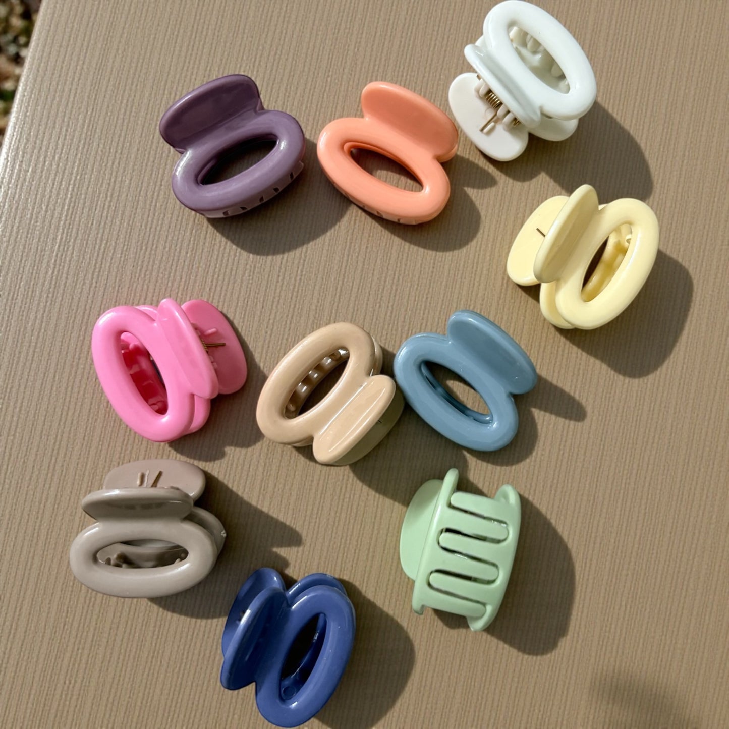 BEE N BEE Pastel Korean Hair Claw Clips (Small) - Pack of 10 Pcs JHKC1000053