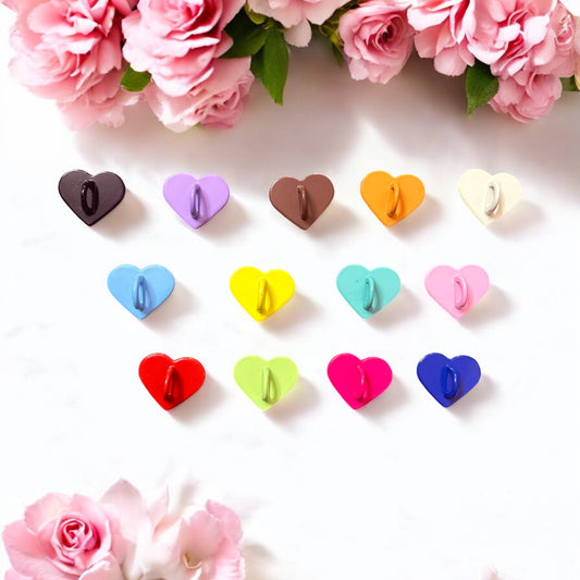 Mobile Phone Strong Adhesion Love Heart Metal Hook + Glue (1 Pair)