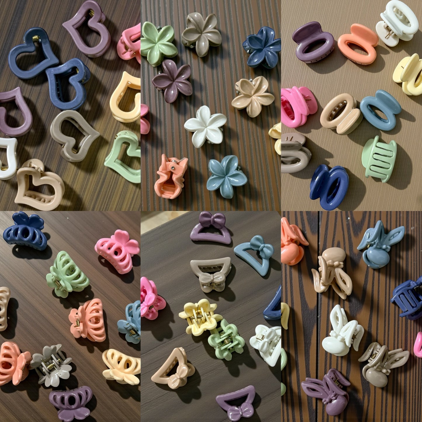BEE N BEE Pastel Korean Hair Claw Clips (Small) - Pack of 10 Pcs JHKC1000053