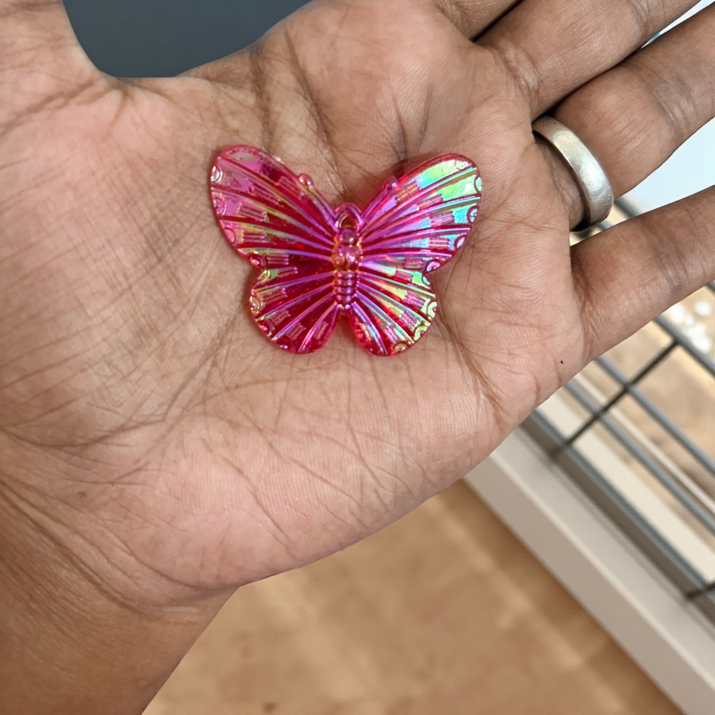 Rainbow Shade Butterfly Acrylic Charm 1 Pc (Big Size)