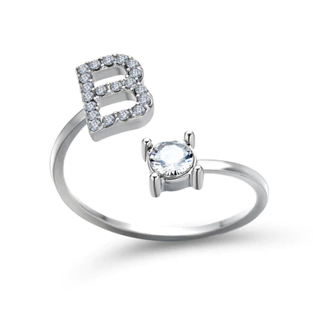 Sterling Silver Alphabet Ring for Gifting
