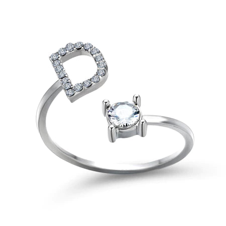 Sterling Silver Alphabet Ring for Gifting