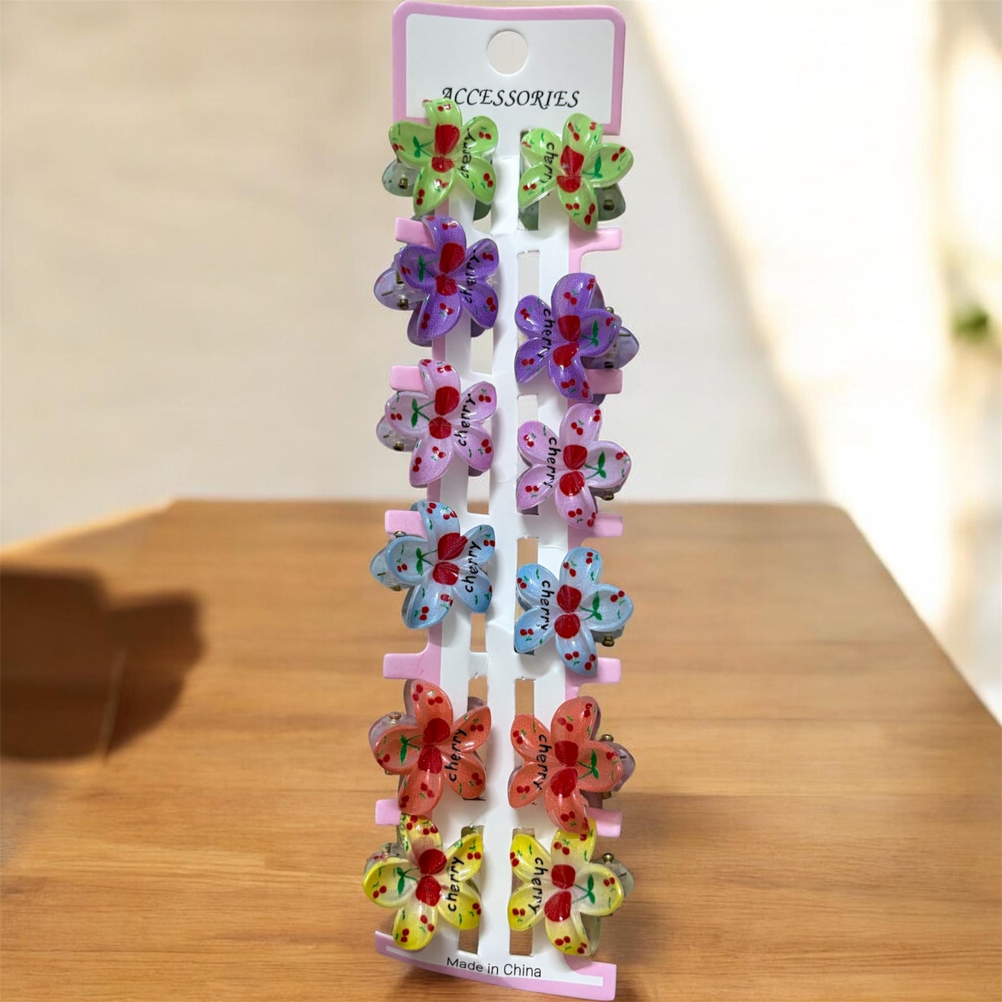 Printed Daisy Korean Clips for Kids (Small) (Pack of 12 pcs) JHKC100234