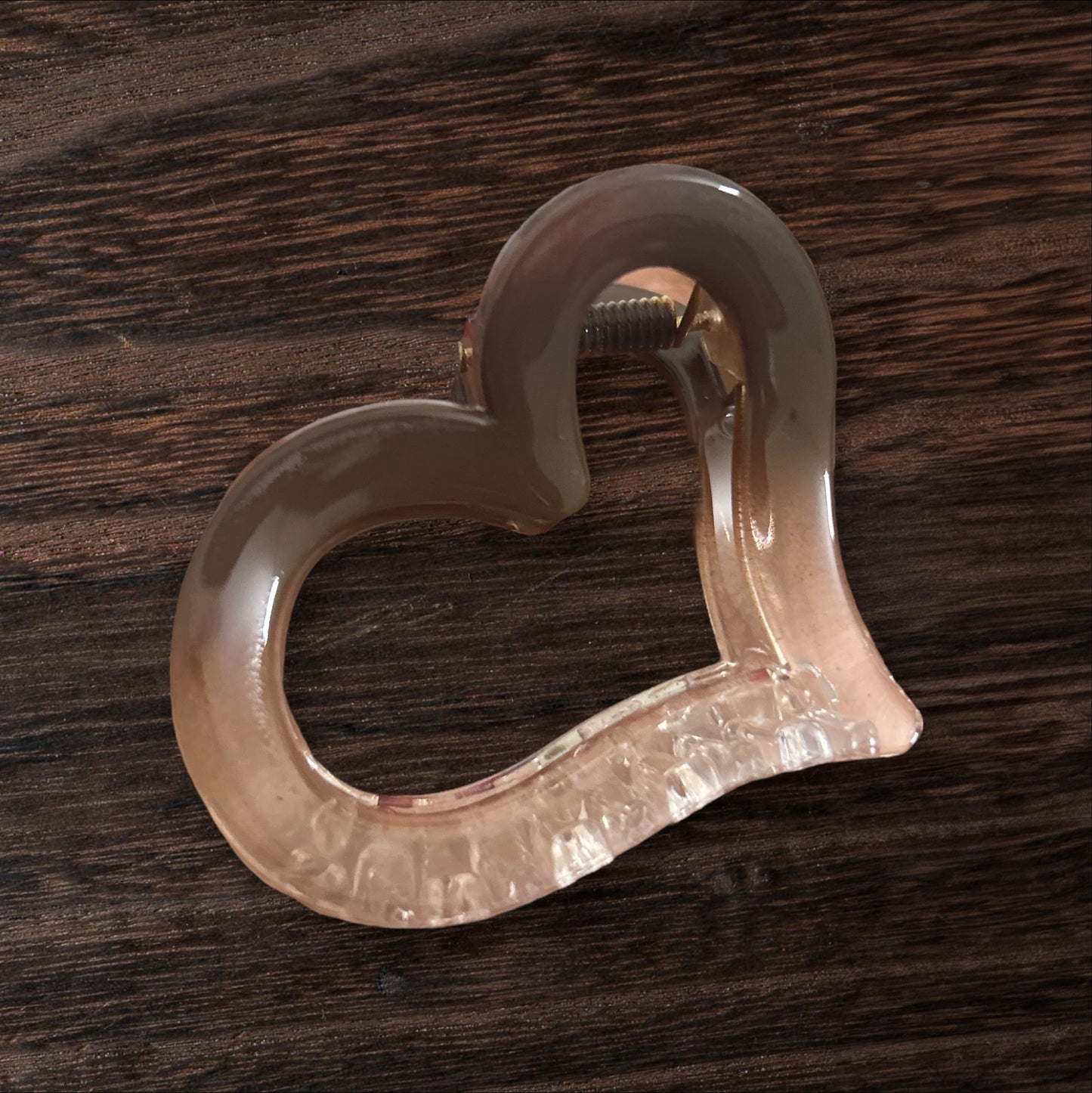 Transparent Korean Heart Claw Clips for Women (1 Pc) - Large