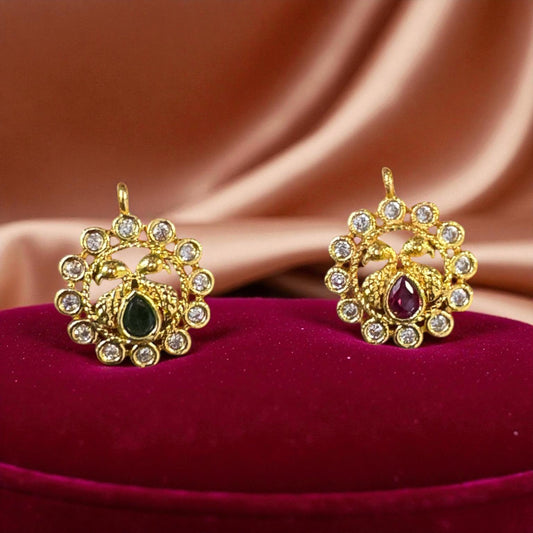 Luxury Peacock AD Stone Round Pendant