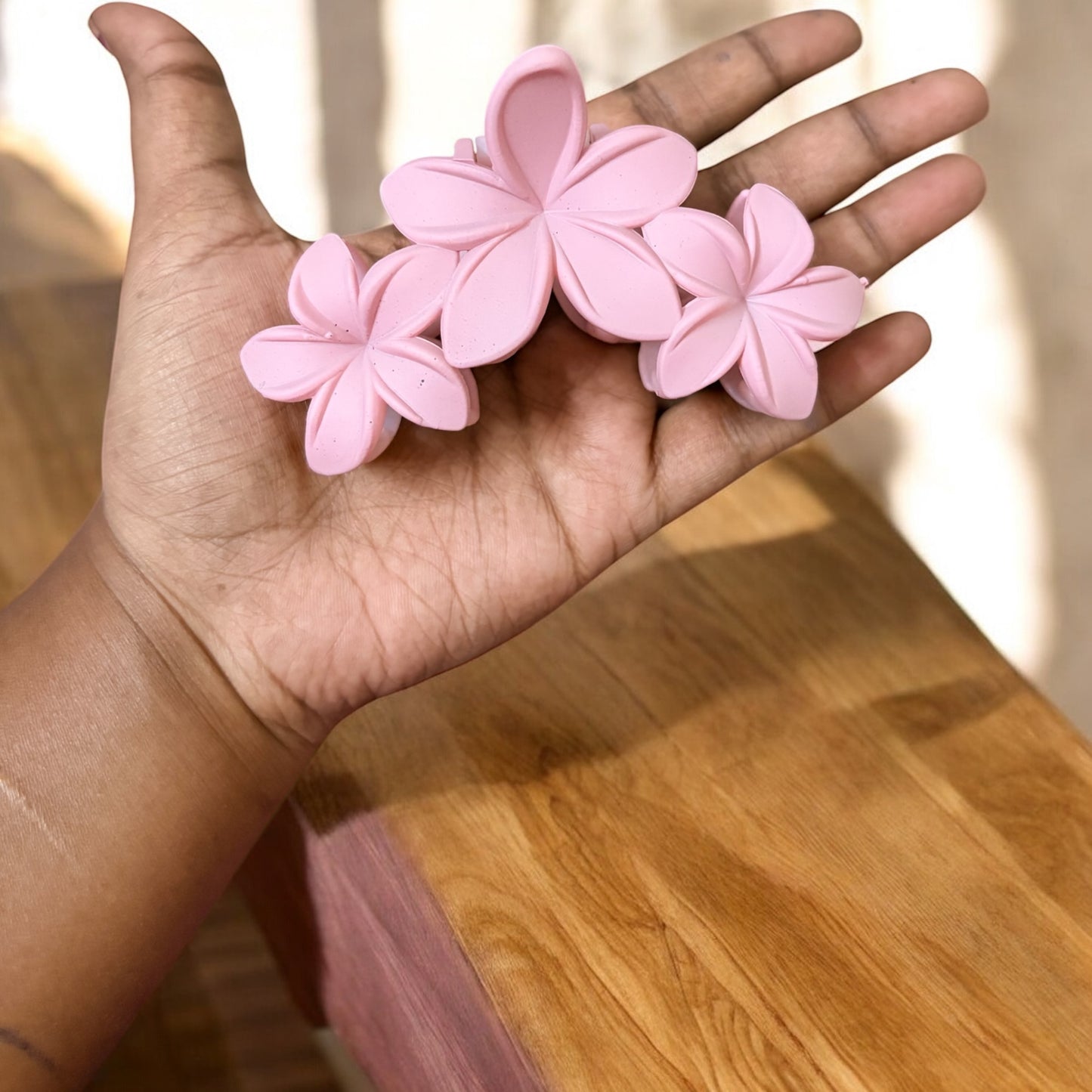 Matte Triflower Korean Hair Claw Clips (Medium) - Mixed Pack of 6 Pcs JHKC100154