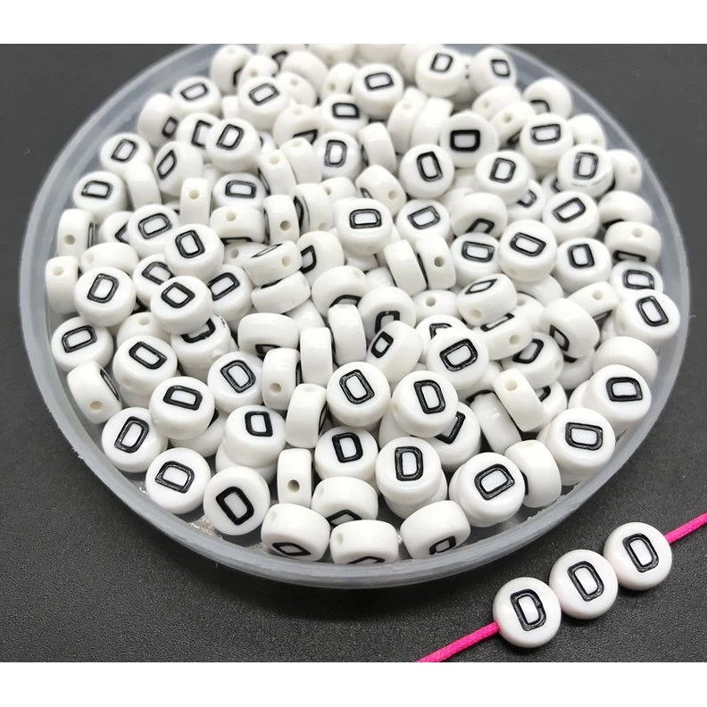 Round Alphabet Letter Beads (Pack of 10pcs)