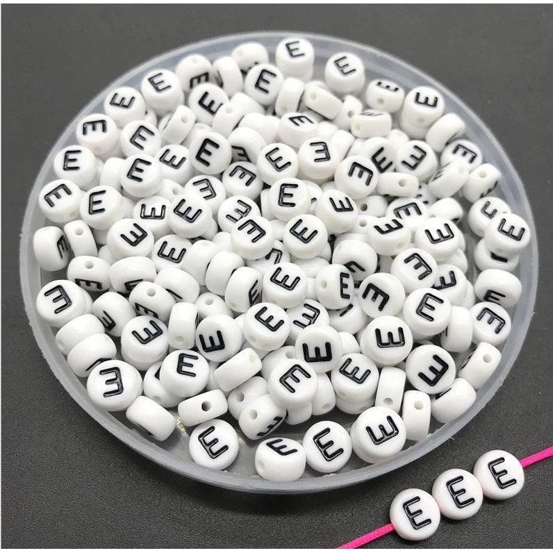 Round Alphabet Letter Beads (Pack of 10pcs)