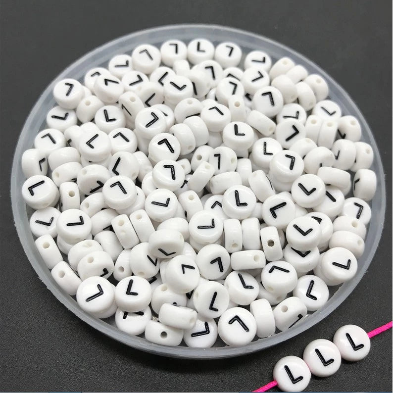 Round Alphabet Letter Beads (Pack of 10pcs)