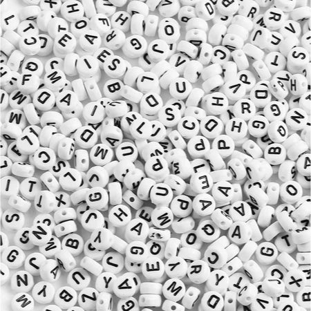 Round Alphabet Letter Beads (Pack of 10pcs)