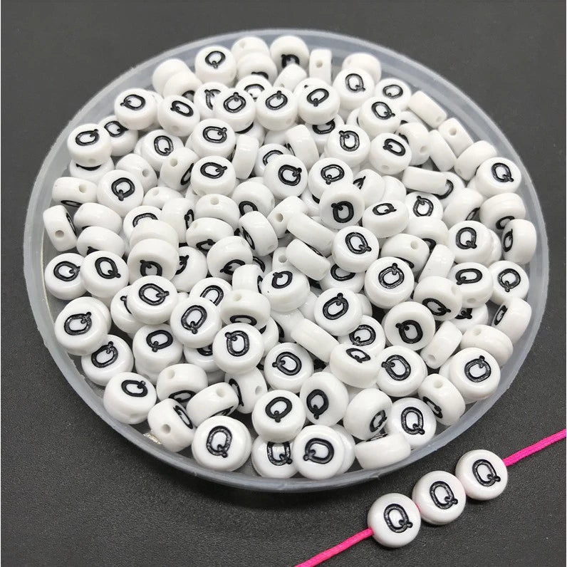 Round Alphabet Letter Beads (Pack of 10pcs)
