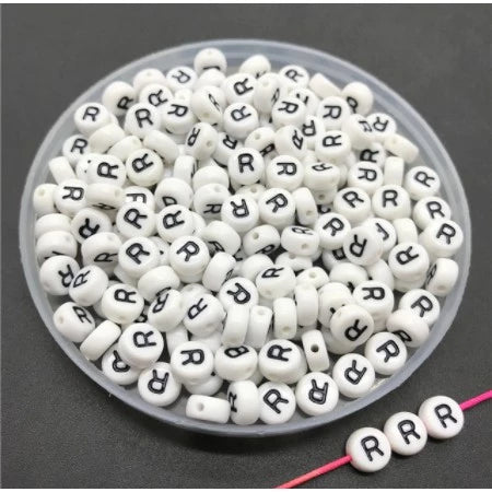 Round Alphabet Letter Beads (Pack of 10pcs)