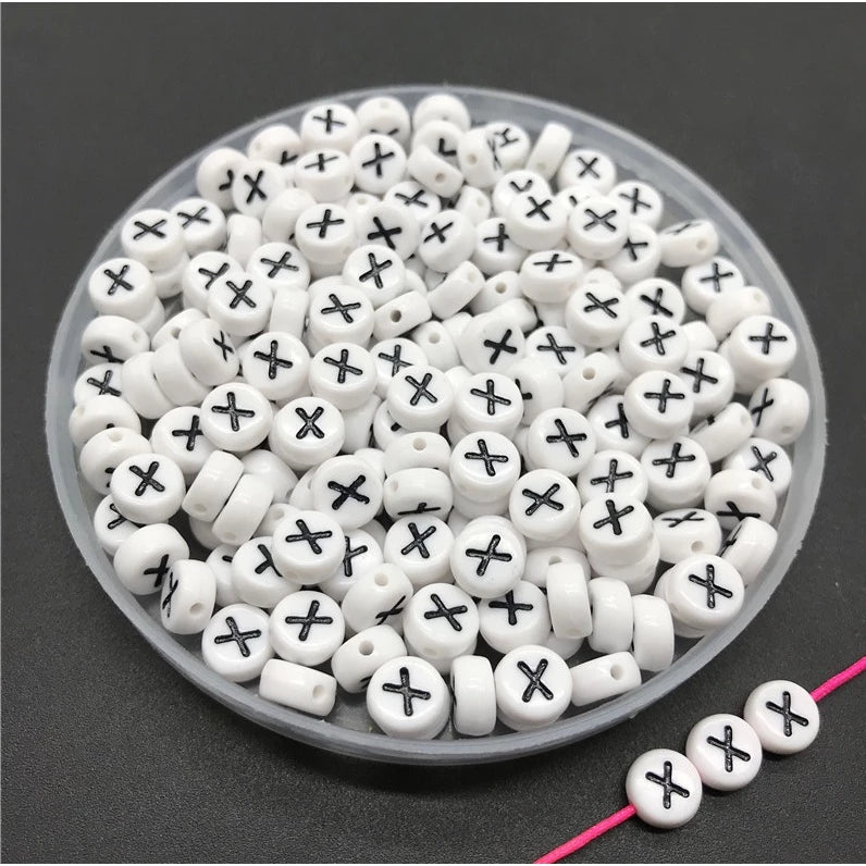 Round Alphabet Letter Beads (Pack of 10pcs)