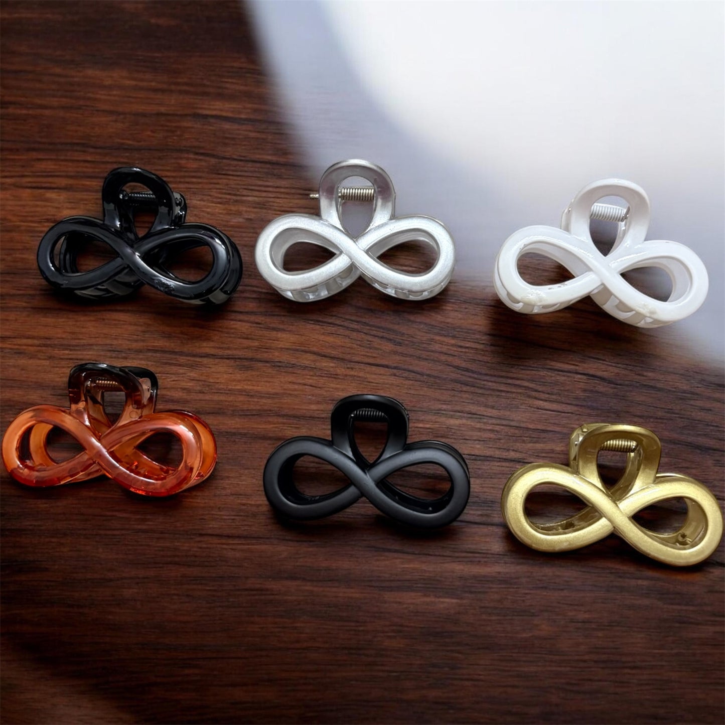 Glossy Bow Korean Hairclips (Big) - Pack of 6 Pcs JHKC100301