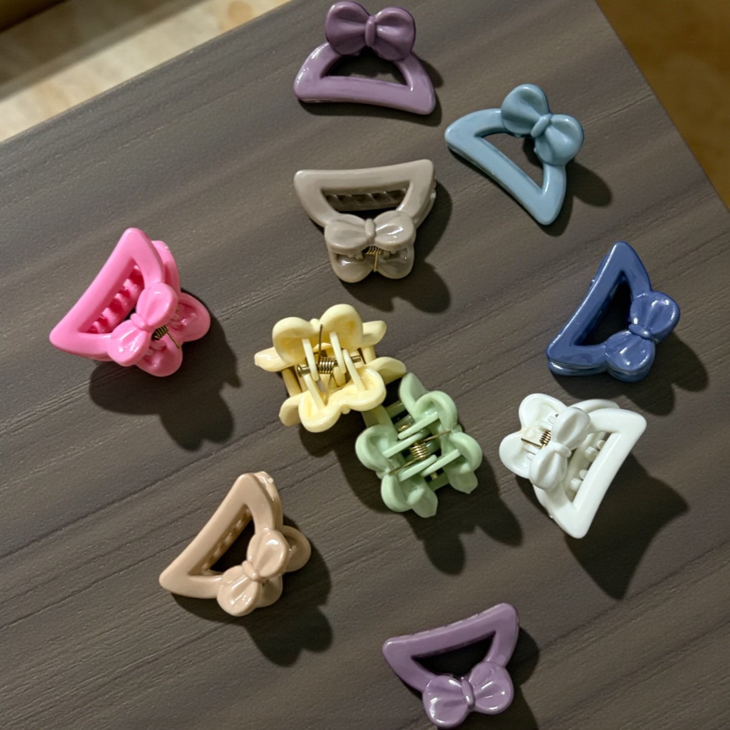 BEE N BEE Pastel Korean Hair Claw Clips (Small) - Pack of 10 Pcs JHKC1000053