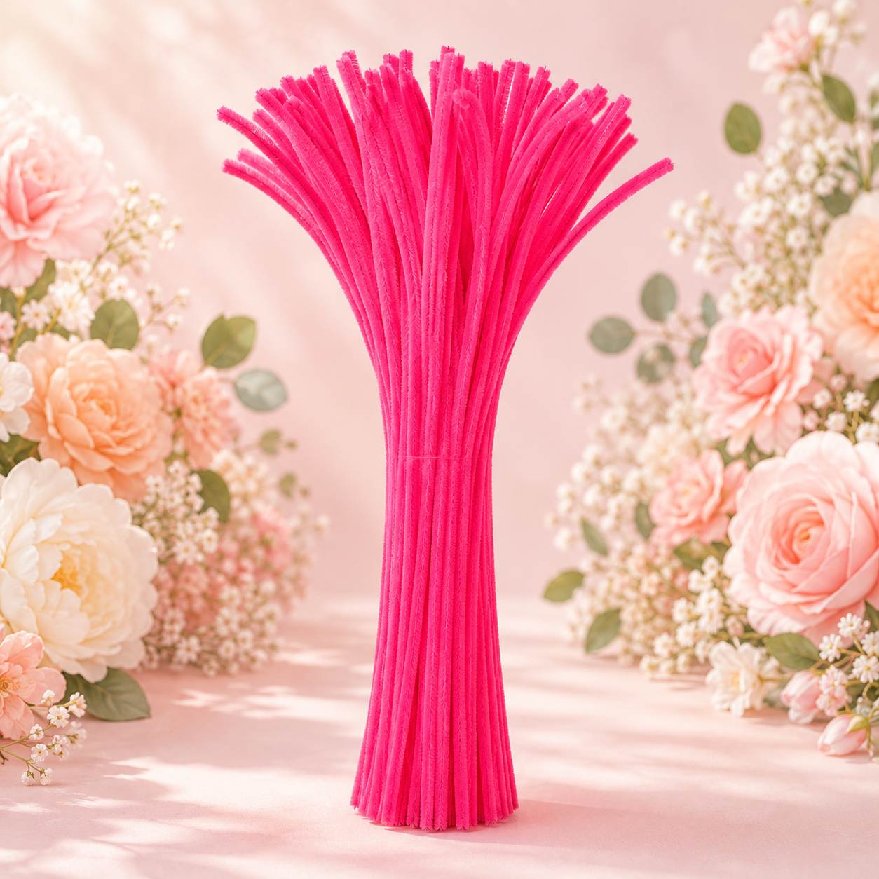 Pipe Cleaners for DIY Crafts (Pack of 95 - 100pcs) - Neon Pink
