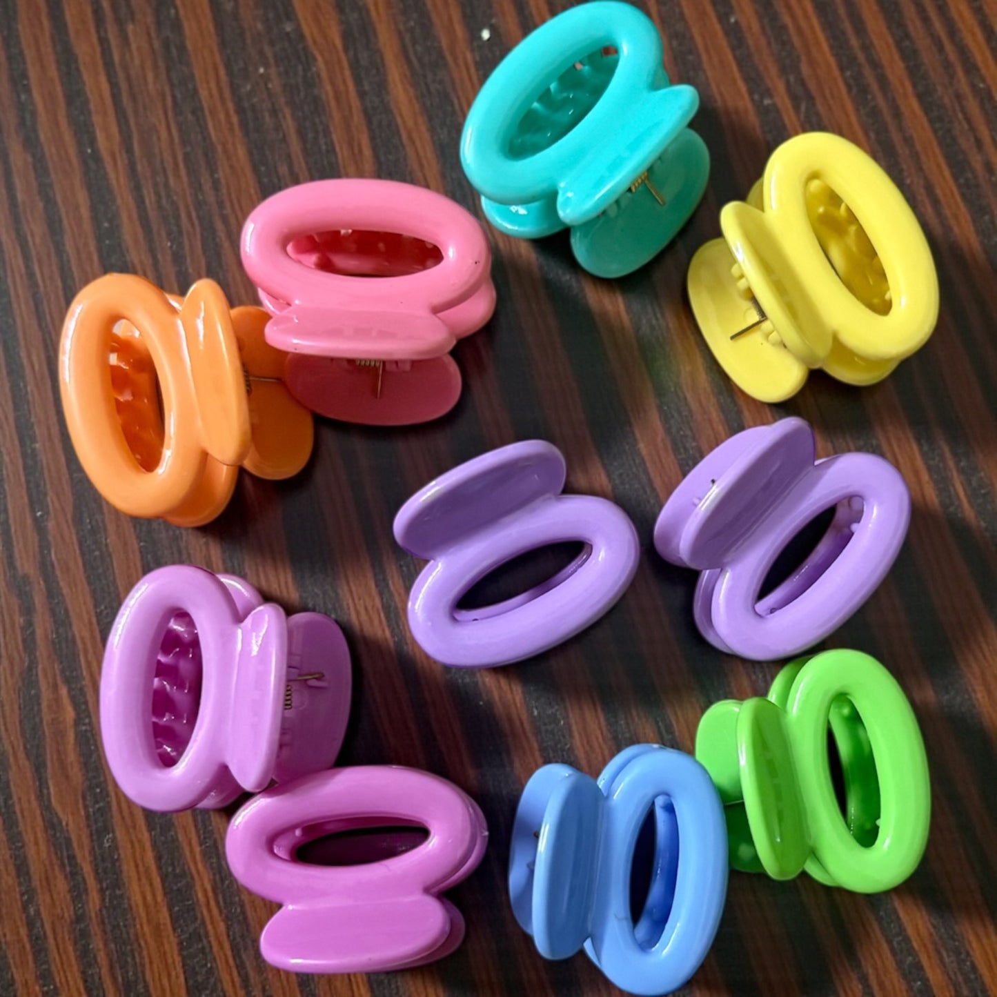 BEE N BEE Multicolor Korean Hair Claw Clips (Small) - Pack of 10 Pcs JHKC1000052