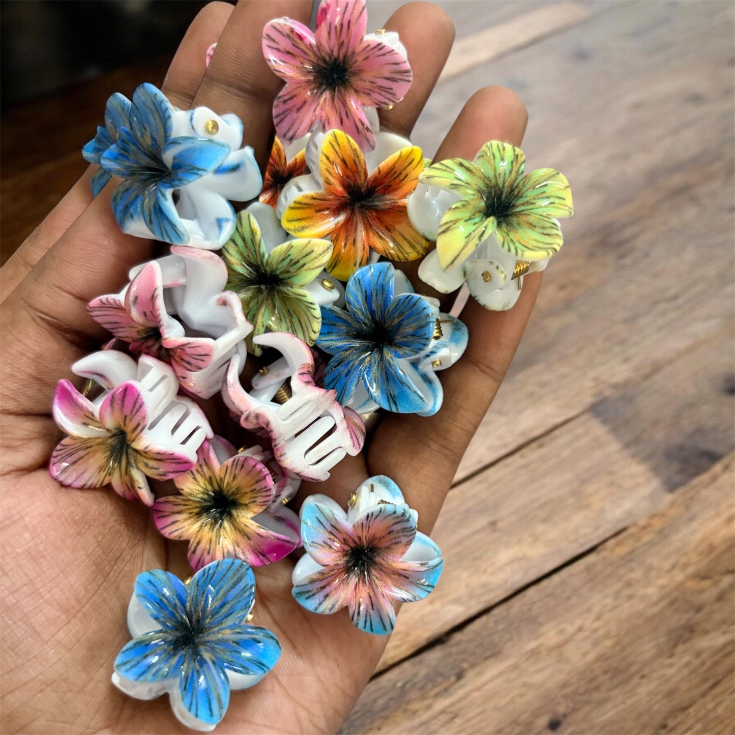 TuTu Multicolor Printed Korean Hair Claw Clips (Small) - Pack of 12 Pcs JHKC100278