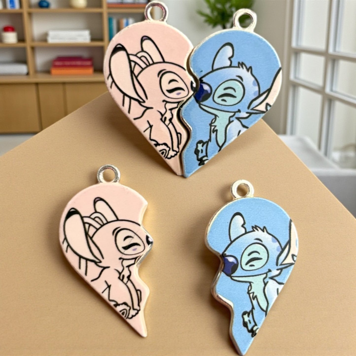 Couple Rabbit Cartoon Heart Magnetic Charm