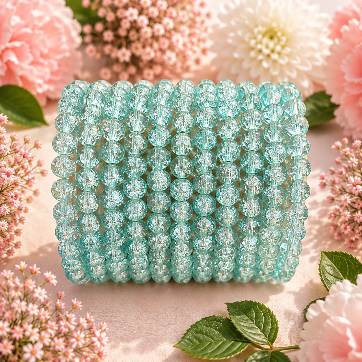 Crackle Beads 8mm - Light Blue