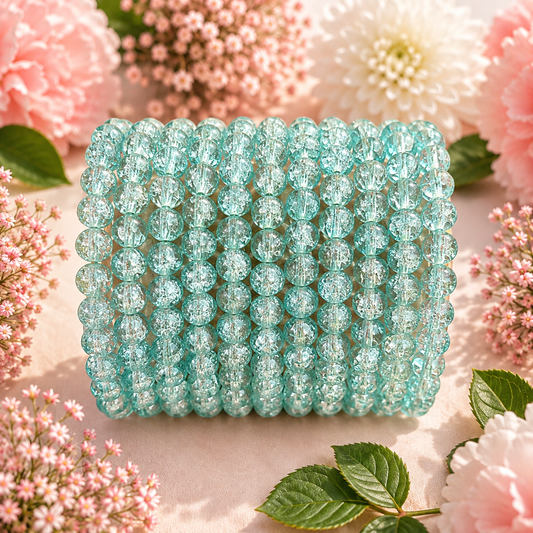 Crackle Beads 8mm - Light Blue