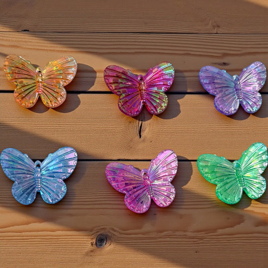 Rainbow Shade Butterfly Acrylic Charm 1 Pc (Big Size)