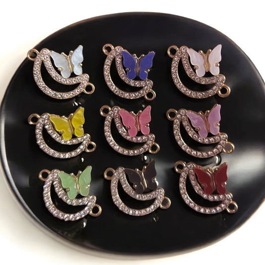 Luxury Stone Moon with Butterfly Charm 1PC
