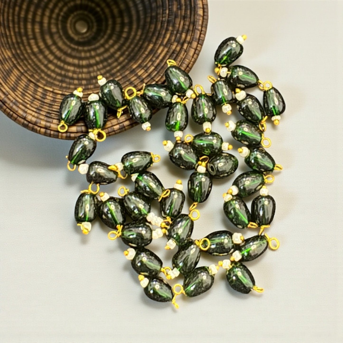 Transparent Oval Shape Glass Hanging Beads 8mm (10 pcs)