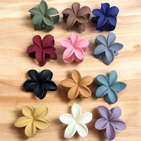 Matte Daisy Korean Hair Clips (Mixed Color 6 pcs) JHKC100209 (Big)