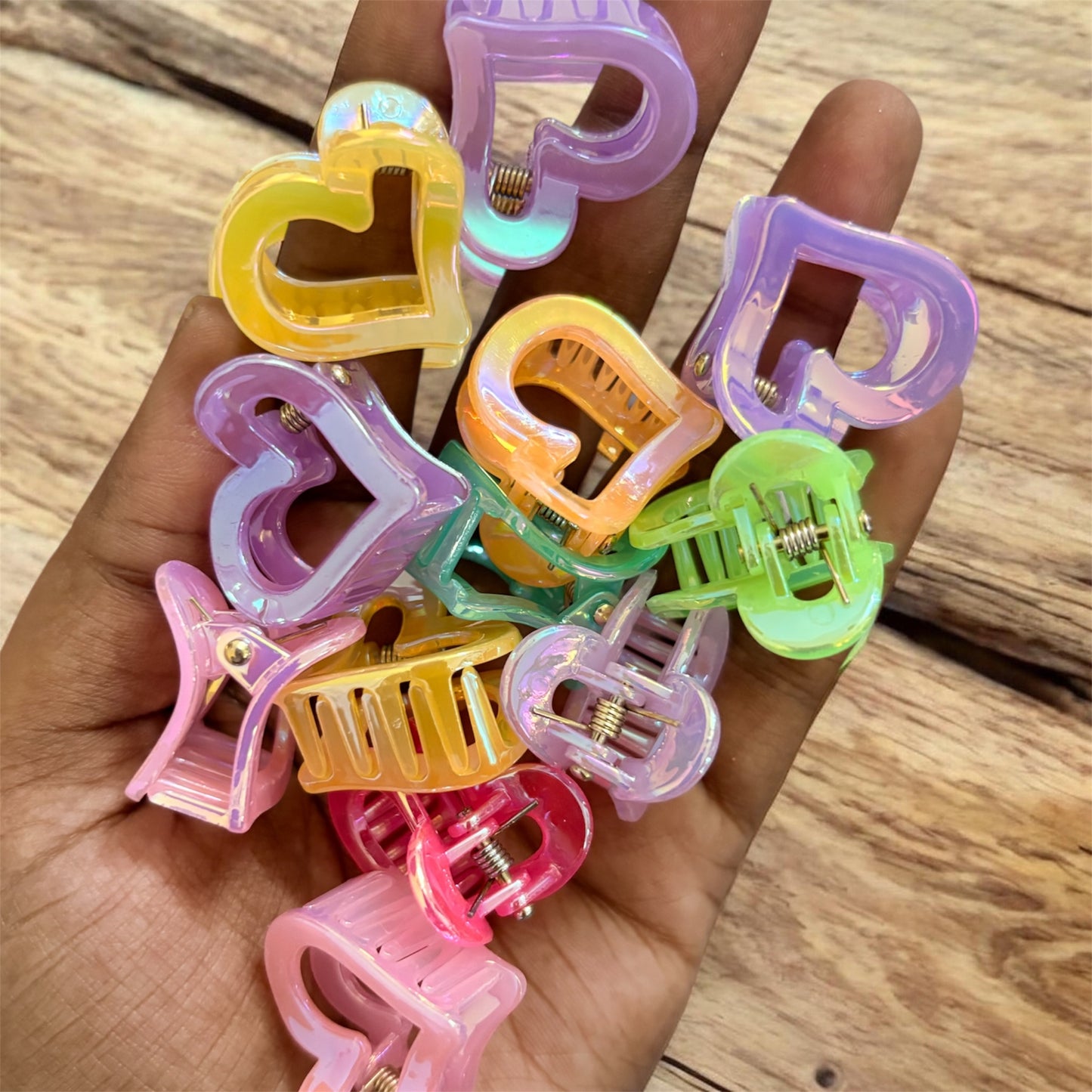 TuTu Multicolor Acrylic Korean Hair Claw Clips (Small) - Pack of 12 Pcs JHKC100279