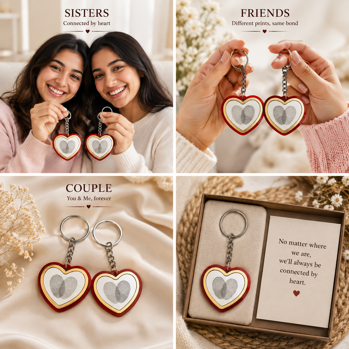 Customized Thumbprint Heart Keychain ❤️