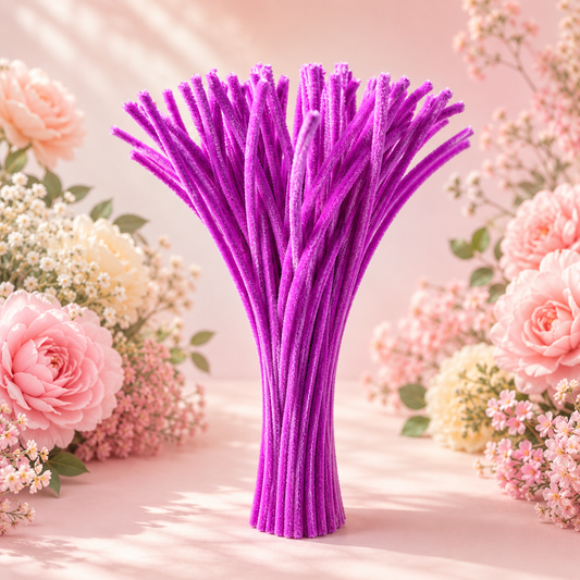 Pipe Cleaners for DIY Crafts (Pack of 95 - 100pcs) - Dark Purple