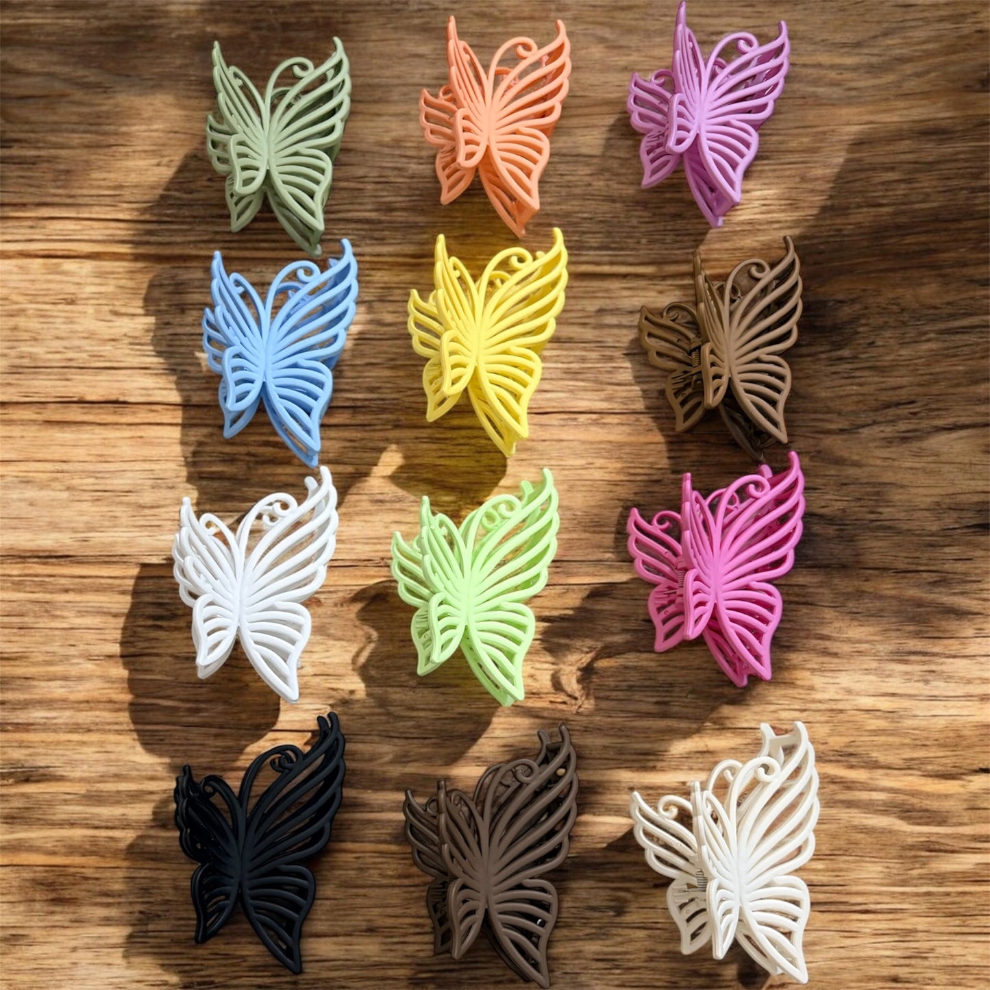 Matte Butterfly Korean Haiar Clips (Pack of 6 pcs) JHKC100276 (Large)