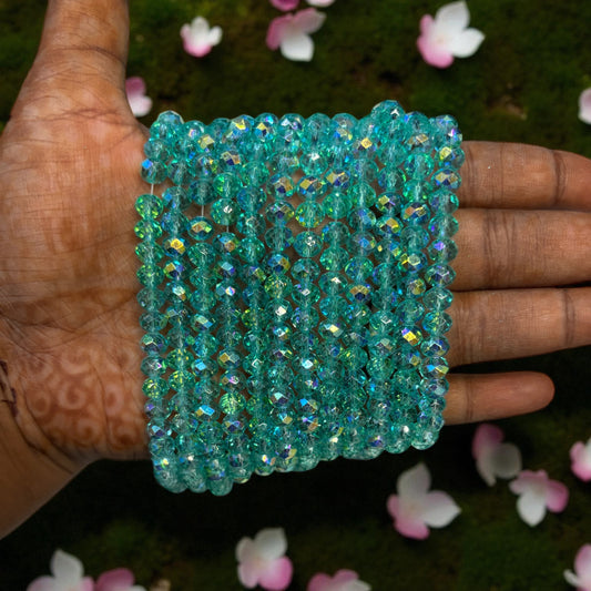 Premium Glitter Crystal Beads 6mm - Blue